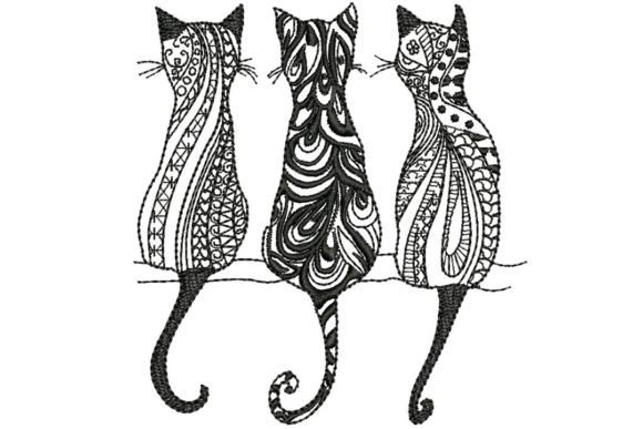 3 Black Cats 1: A Craft Fair-Ready Embroidery Design