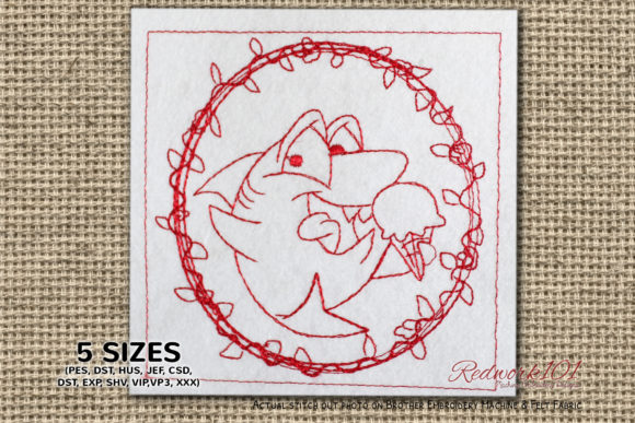 Baby Shark Eating Ice-Cream Lineart