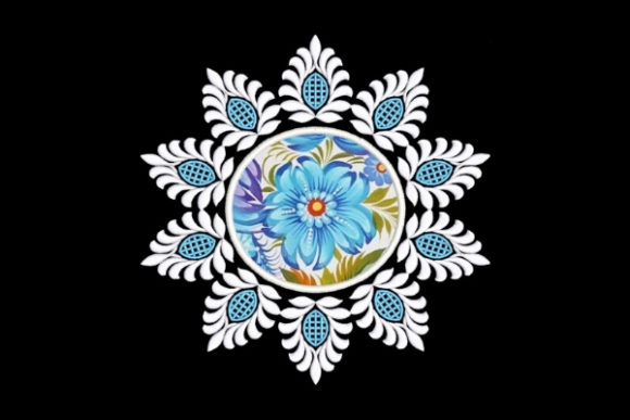 Blue Satin Applique Quilt Block