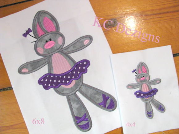 Bunny Ballerina 4: A Charming Appliqué for Personalized Gifts