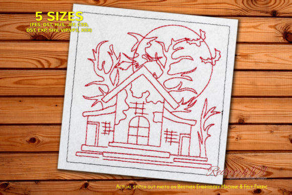 Cartoon Haunted House Bluework