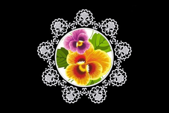 Circle Satin Applique Quilt Block