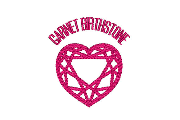 Garnet Birthstone Faceted Heart