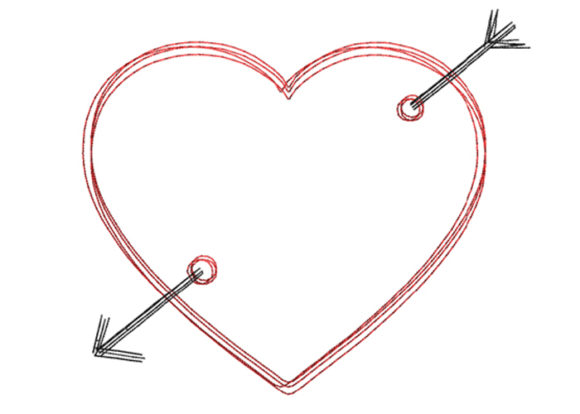 Heart Arrow Scribble Stitch: A Thoughtful Embroidery Choice