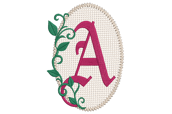 Olde English Leaf Monogram Letter A
