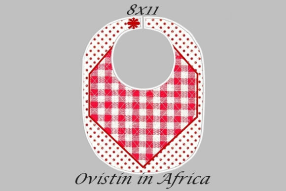 Red Gingham Adorable Baby Bib Large
