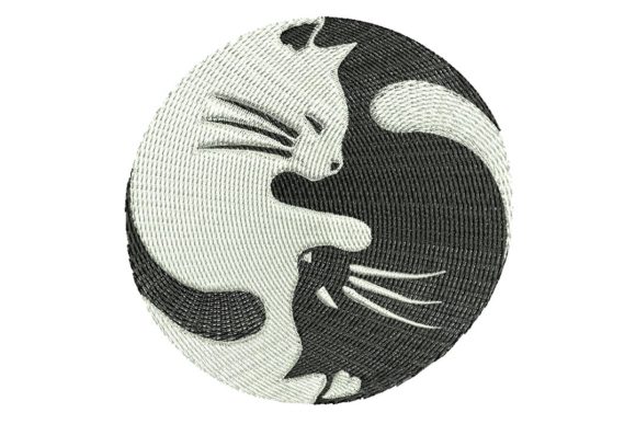 Ying Yang Cats: A Thoughtful Embroidery Choice for Meaningful Gifts