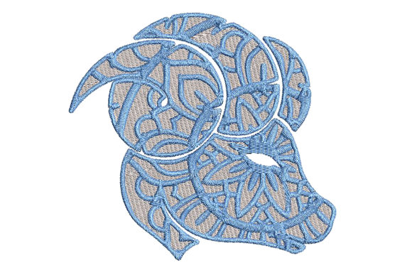 Zodiac Aries Mandala Style